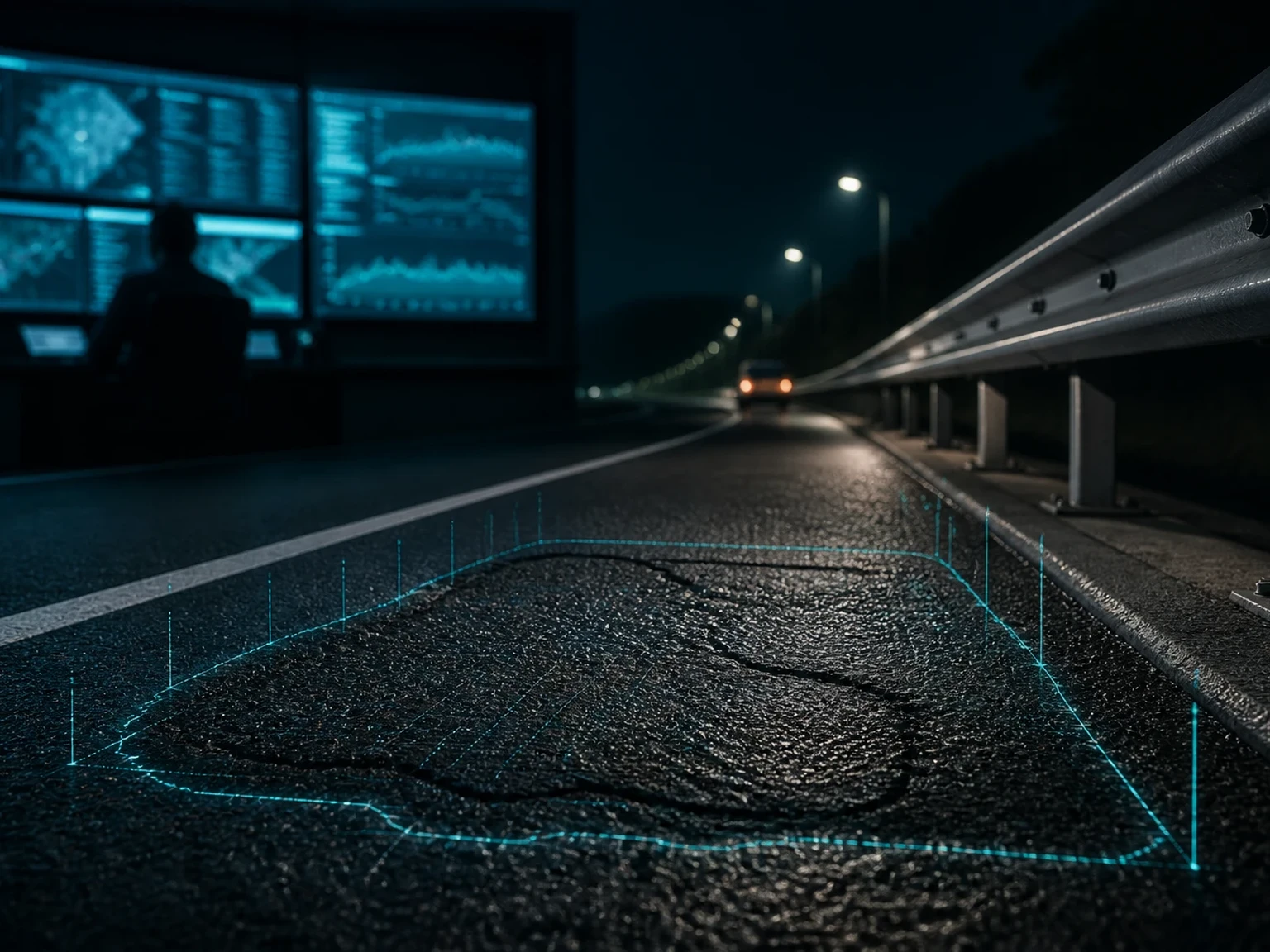 Pavement measurement cues with soft operational review atmosphere